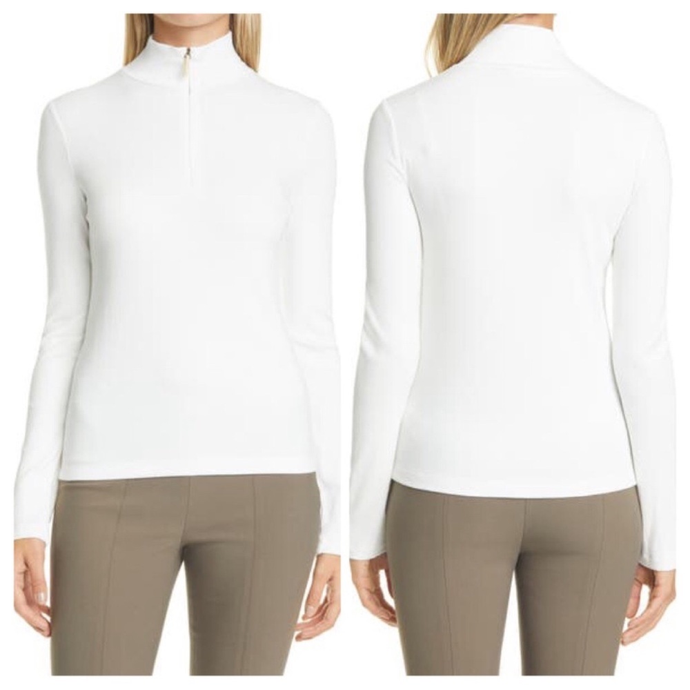 VINCE - Long Sleeve Half Zip Turtleneck in Off White - Size M - GUC